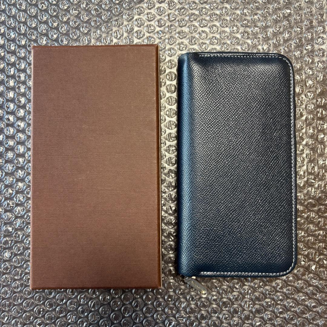 【美品】Whitehouse Cox 長財布 ブライドルレザー ネイビー×赤