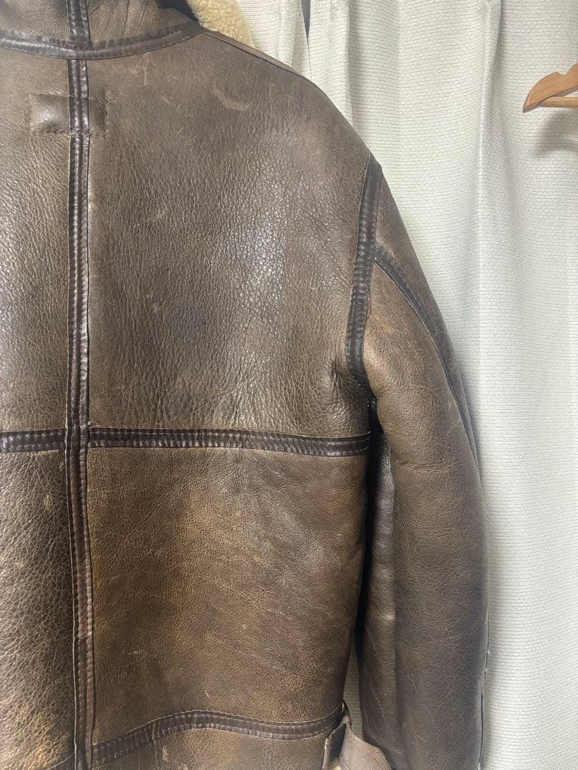 USA製 Covington Leather B-3 本革ムートンジャケット38