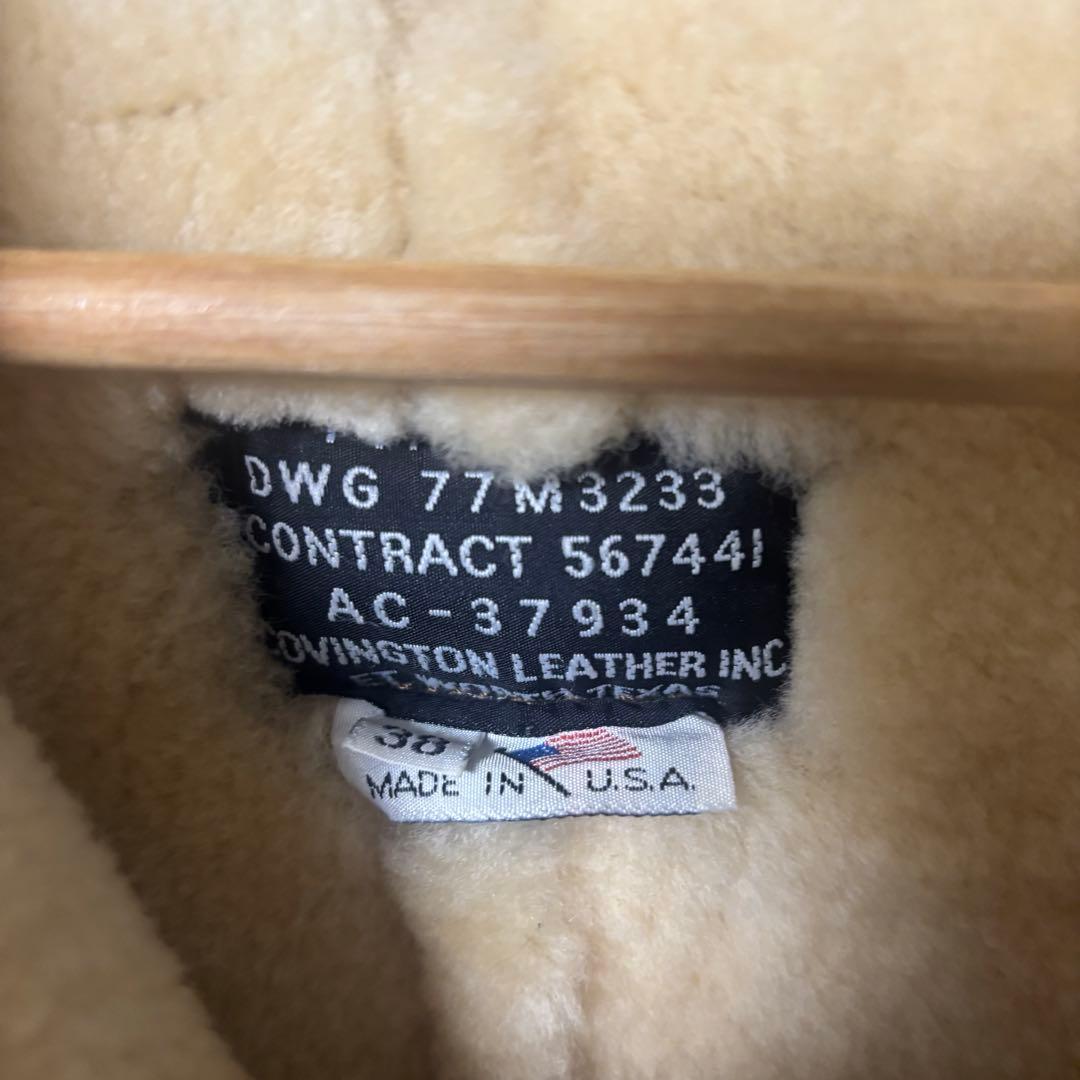 USA製 Covington Leather B-3 本革ムートンジャケット38
