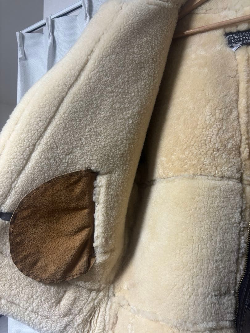 USA製 Covington Leather B-3 本革ムートンジャケット38