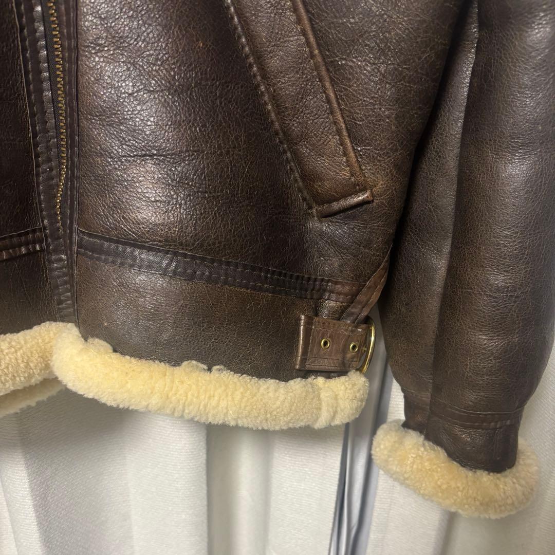 USA製 Covington Leather B-3 本革ムートンジャケット38