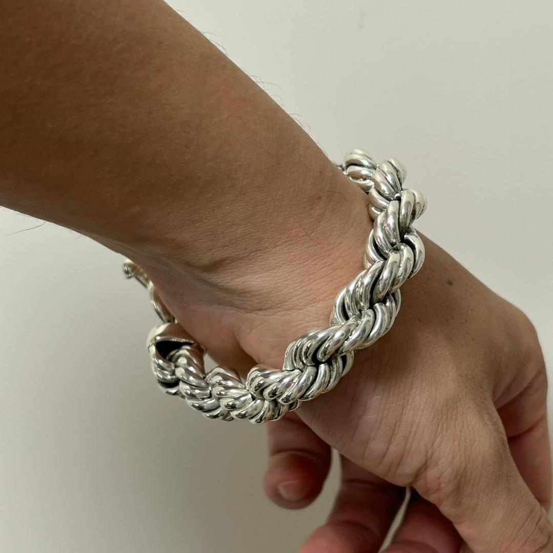 希少 メキシカンジュエリー ブレスレット ツイスト シルバー925 タスコ