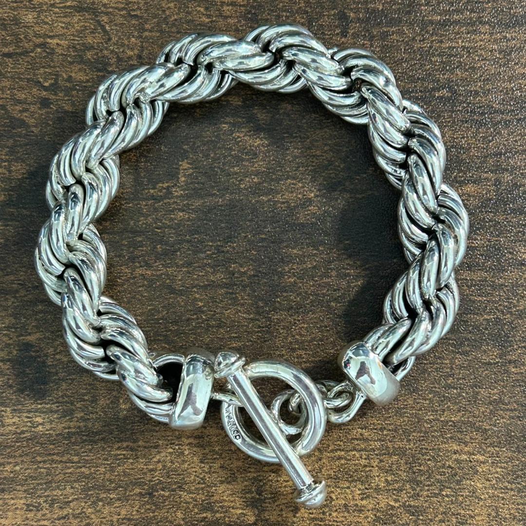 希少 メキシカンジュエリー ブレスレット ツイスト シルバー925 タスコ