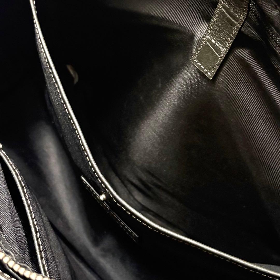 【美品】ユナイテッドアローズ トートバッグ クロコ型押し A4可 肩掛け グレー