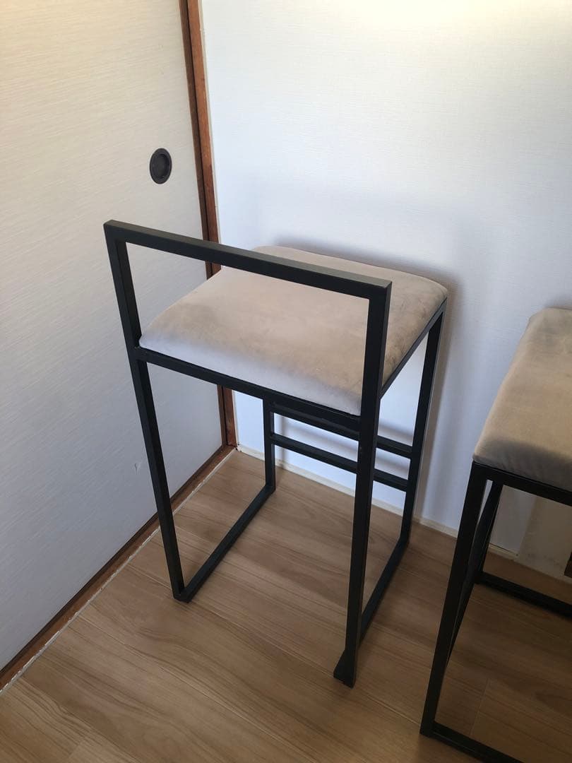 モダン バースツール グレー 2脚セット