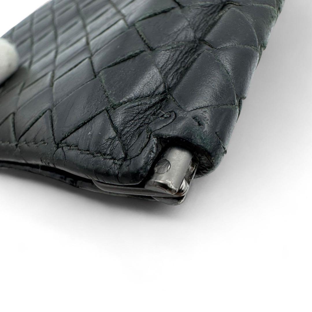 美品　ボッテガヴェネタ　マネークリップ　カードケース　イントレチャート　レザー