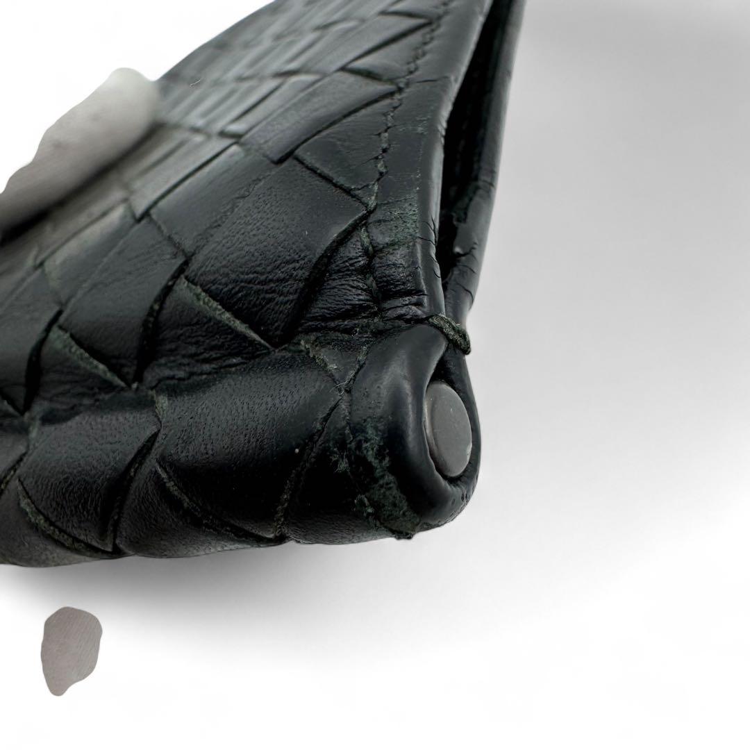 美品　ボッテガヴェネタ　マネークリップ　カードケース　イントレチャート　レザー