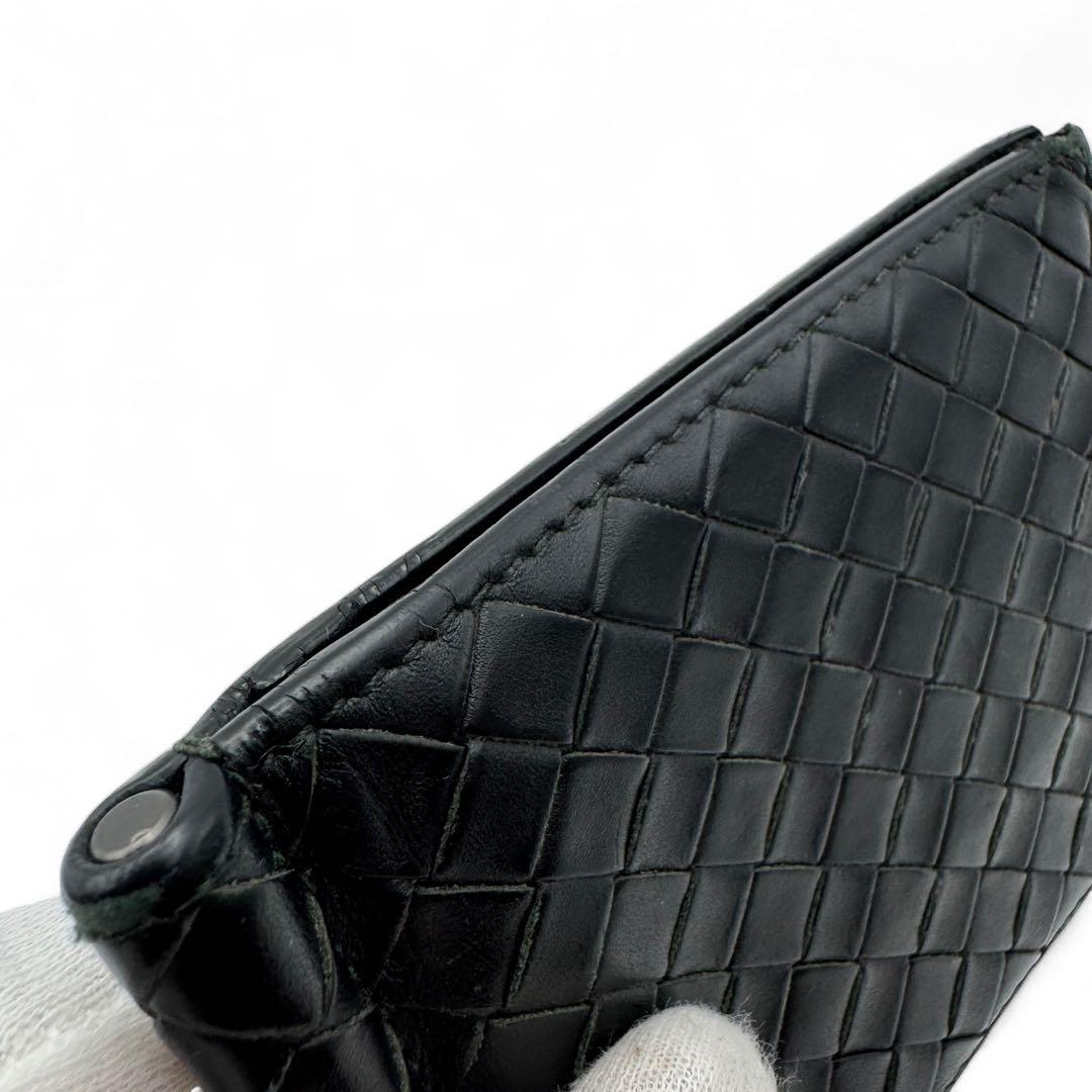 美品　ボッテガヴェネタ　マネークリップ　カードケース　イントレチャート　レザー