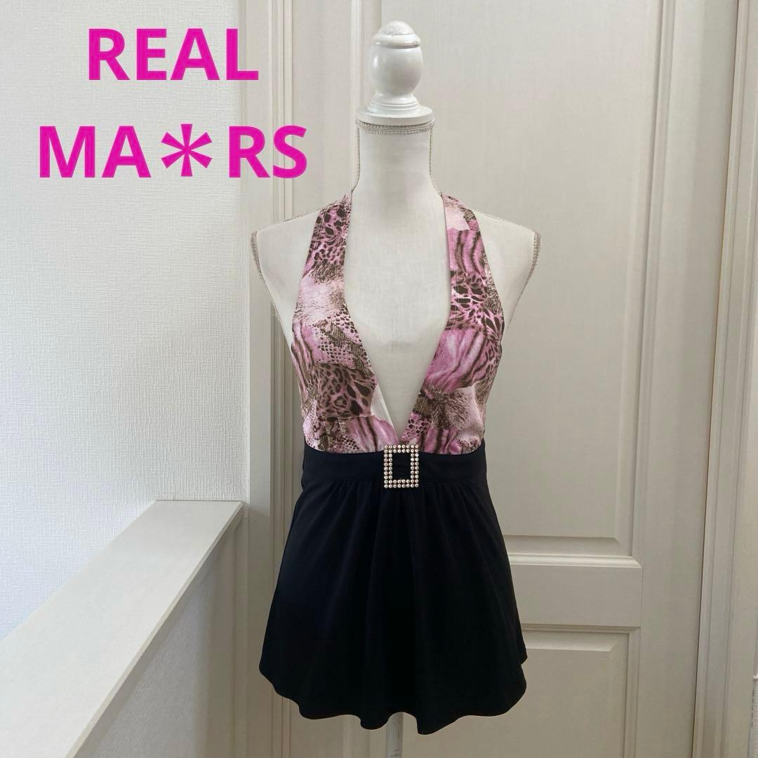 REAL MA＊RS ★キラキラビジュー付き　ホルダーネックリボンキャミ