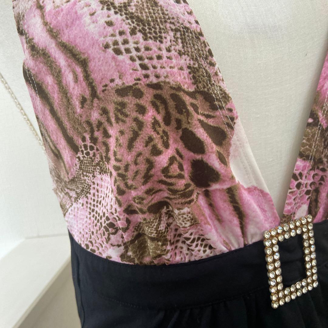 REAL MA＊RS ★キラキラビジュー付き　ホルダーネックリボンキャミ