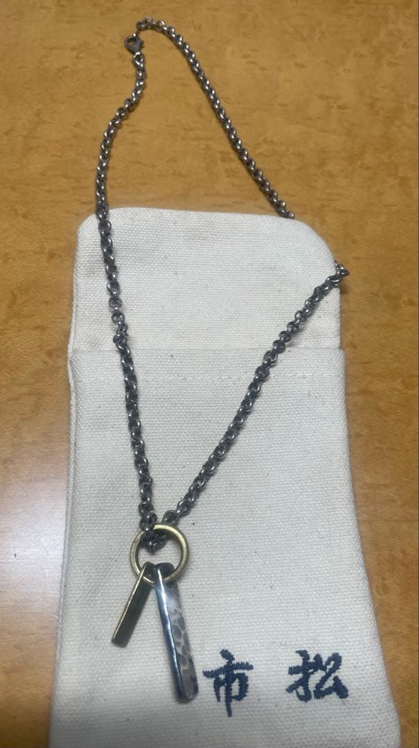 値下げ　市松　ネックレス　シルバー980 ゴールド　Silver 980