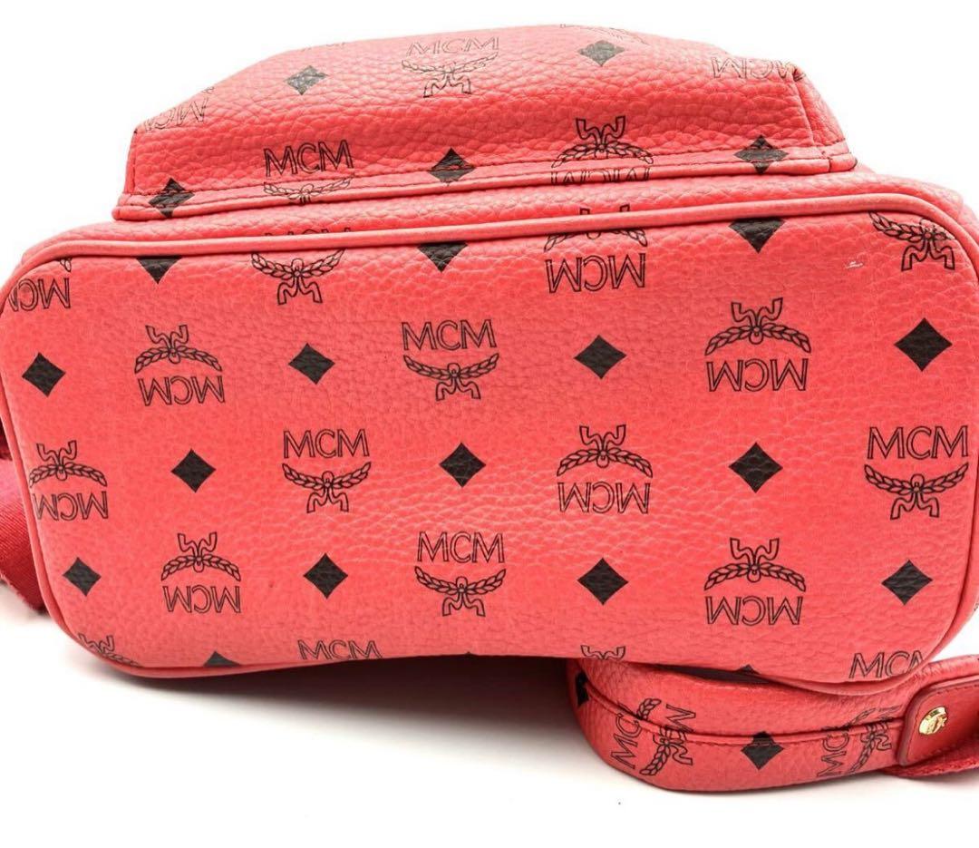 【 MCM スタッズ リュック レッド 】N79 エムシーエム ブランド 赤