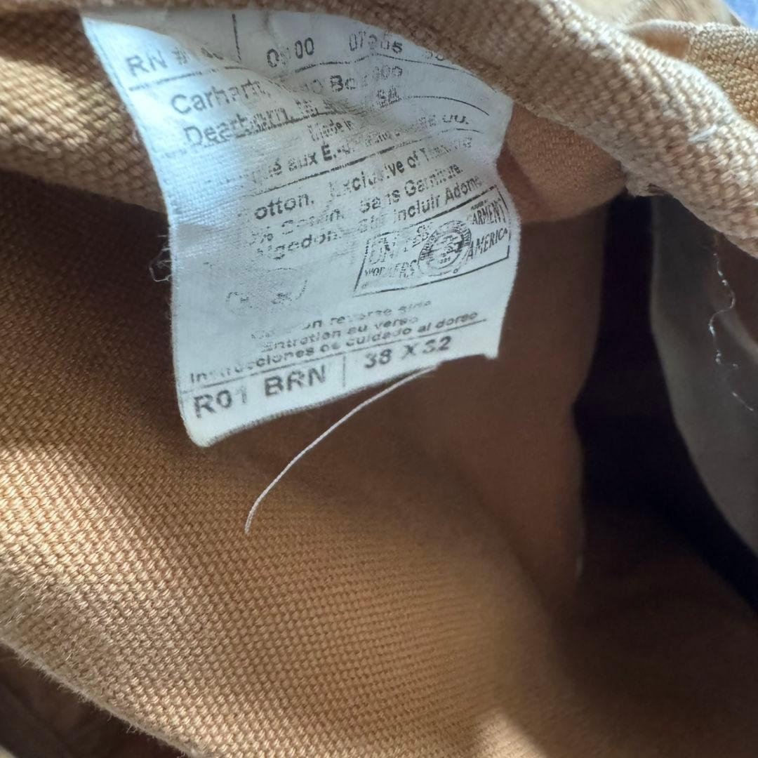 90s USA製 carhartt ダック ダブルニー オーバーオール ブラウン