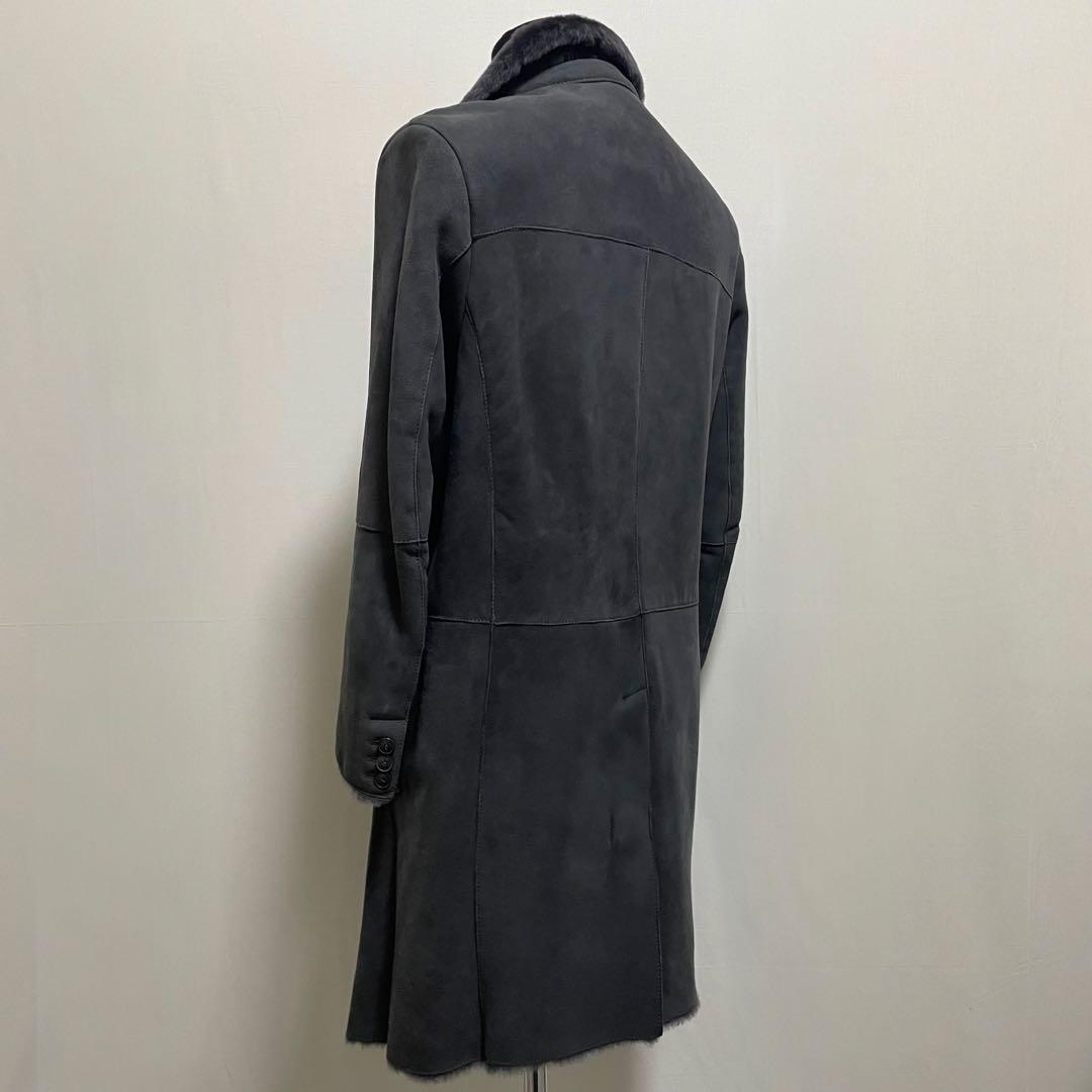 ETRO エトロ ムートン コート ペイズリー裏地 48 羊革 牛革