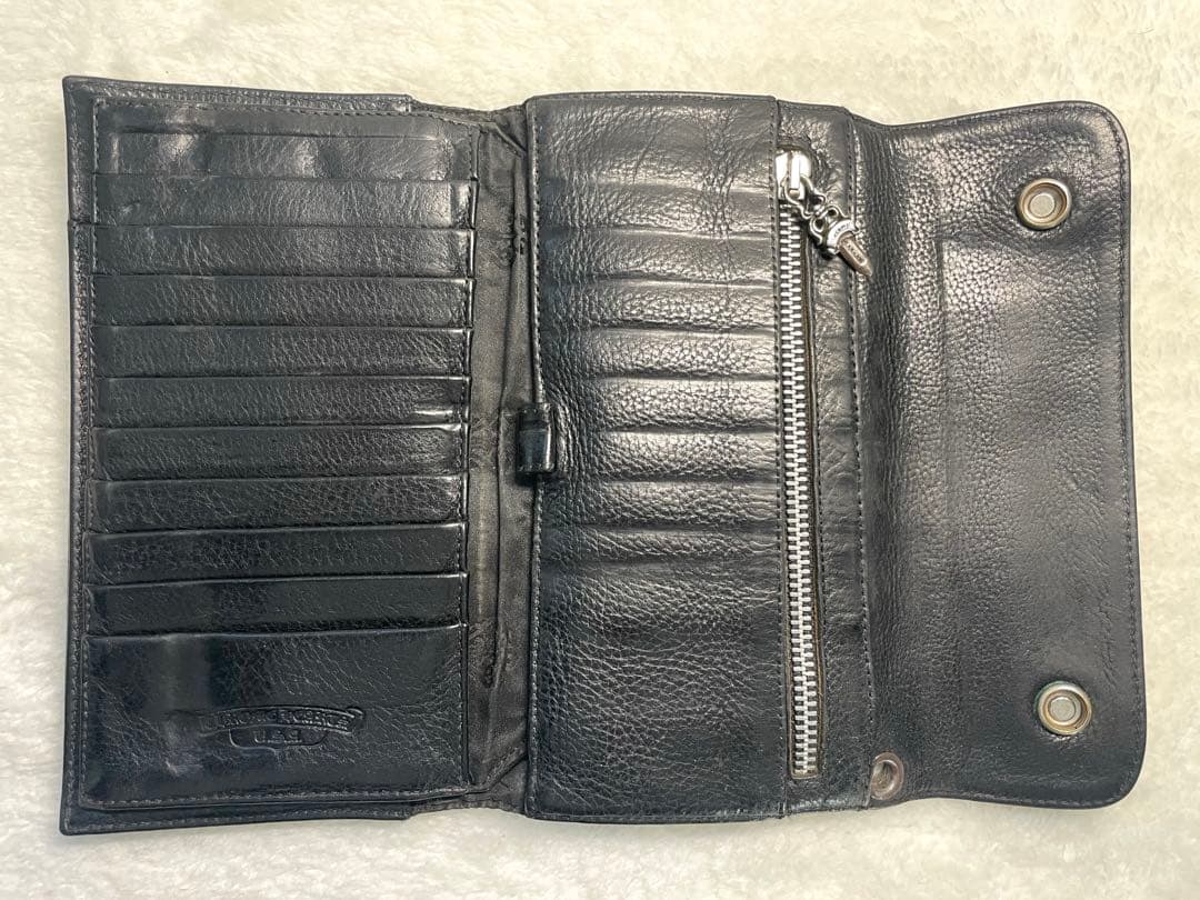 専用‼️Chrome Hearts ★クロムハーツWAVE黒長財布/購入店納品書付