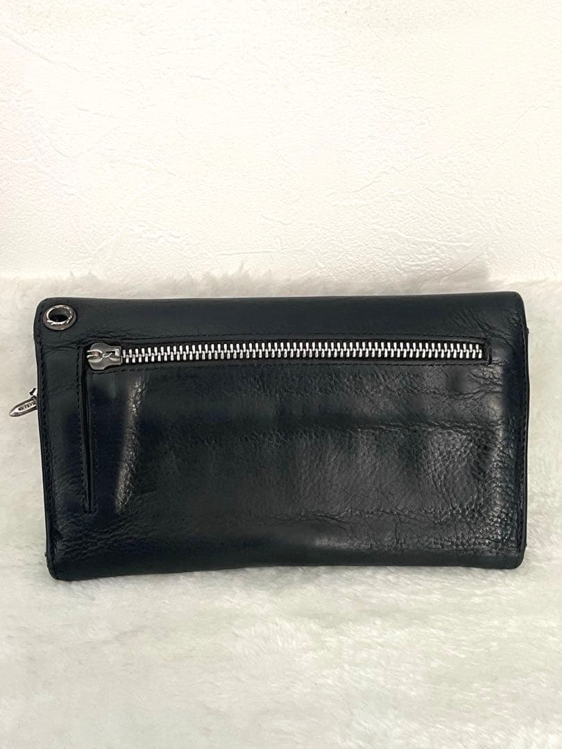 専用‼️Chrome Hearts ★クロムハーツWAVE黒長財布/購入店納品書付
