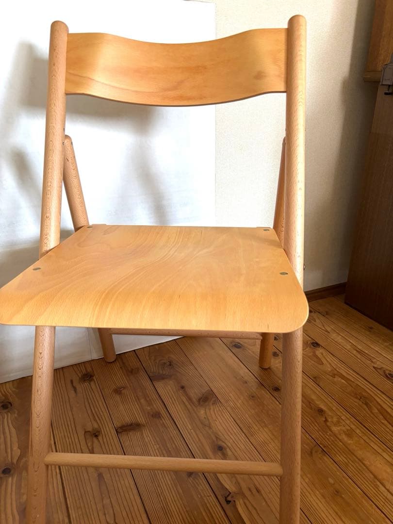 ブナ材 折りたたみチェア一脚 ナチュラルウッド