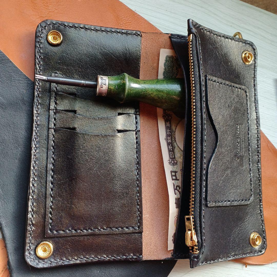 トラッカーウォレット　ロング　茶芯　ハンドメイド　42TALON