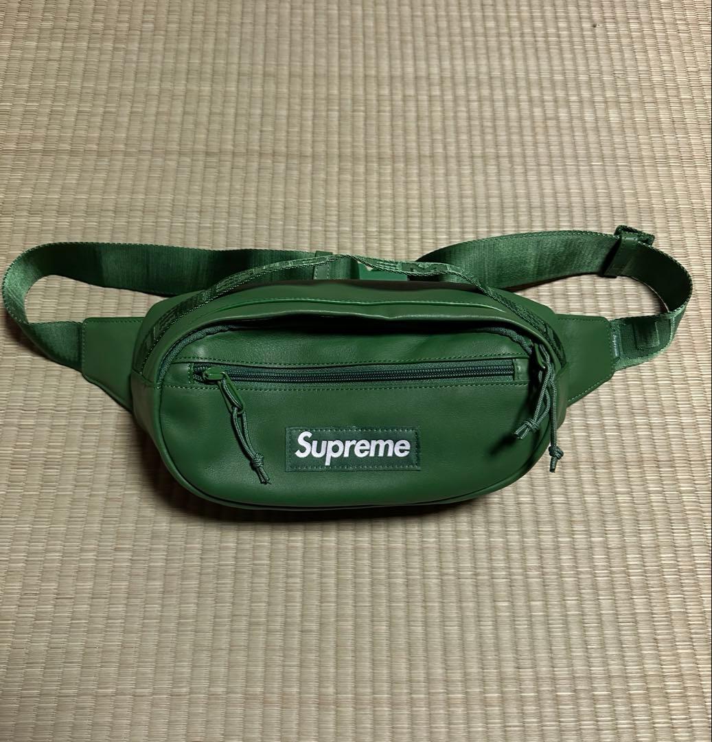 Supreme 24AW Leather Waist Bag グリーン