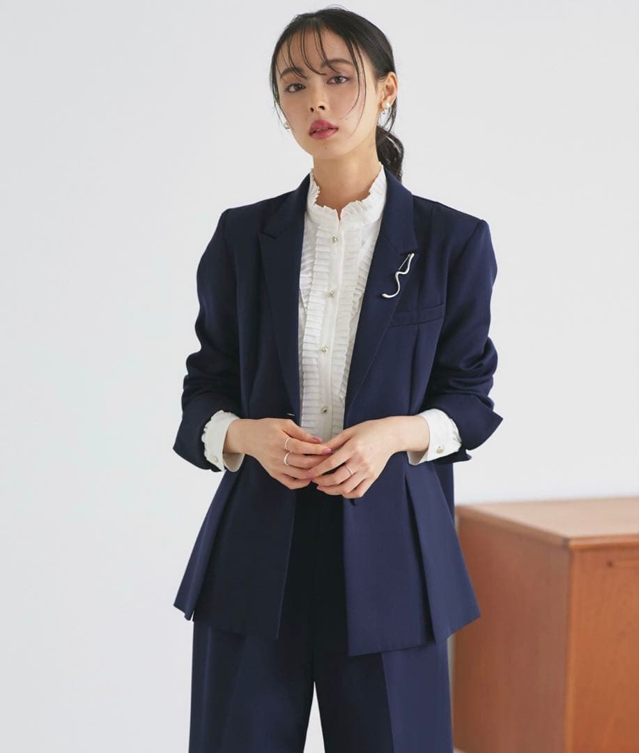 RUIRUI BOUTIQUE 洗える ストレッチ ベーシックスーツ ネイビー