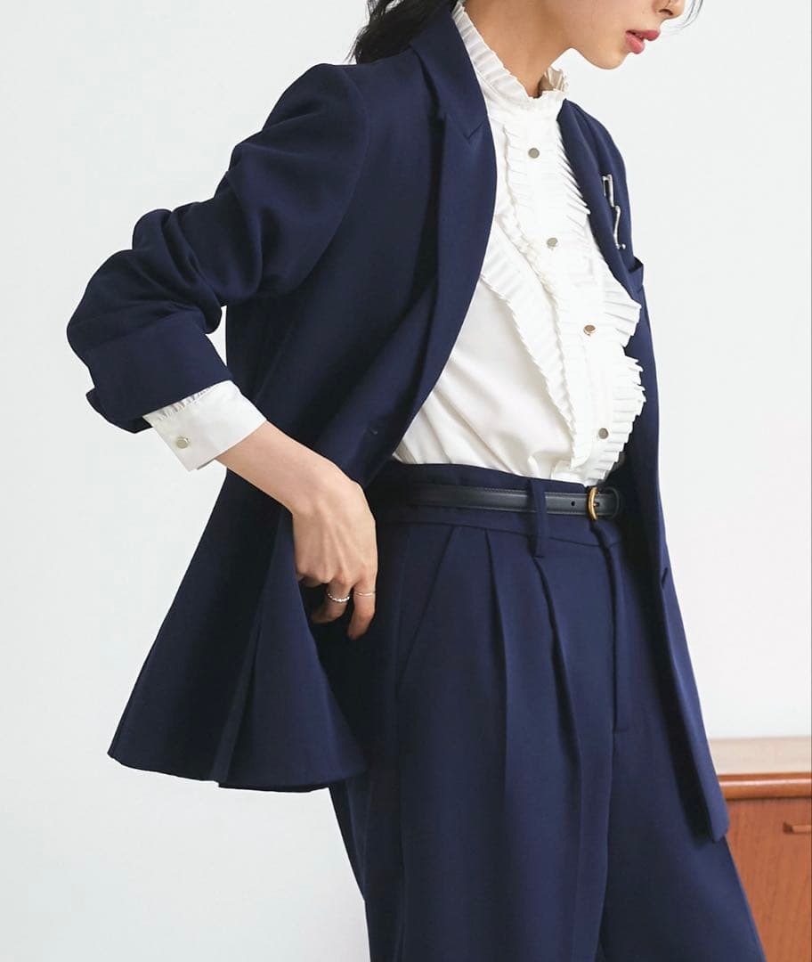 RUIRUI BOUTIQUE 洗える ストレッチ ベーシックスーツ ネイビー