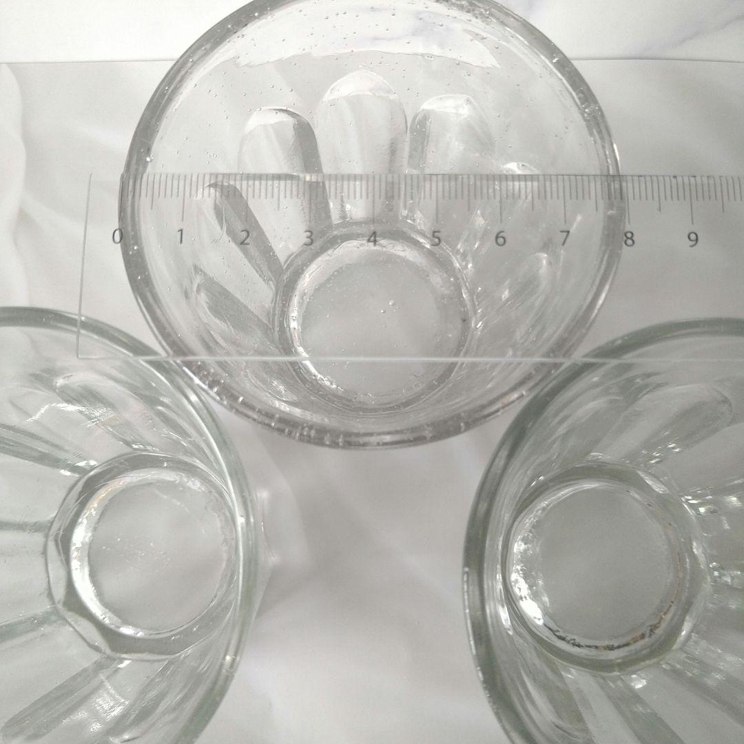 【貴重】大正　昭和　レトロ　剣先コップ　剣先グラス　気泡　3点セット　レア