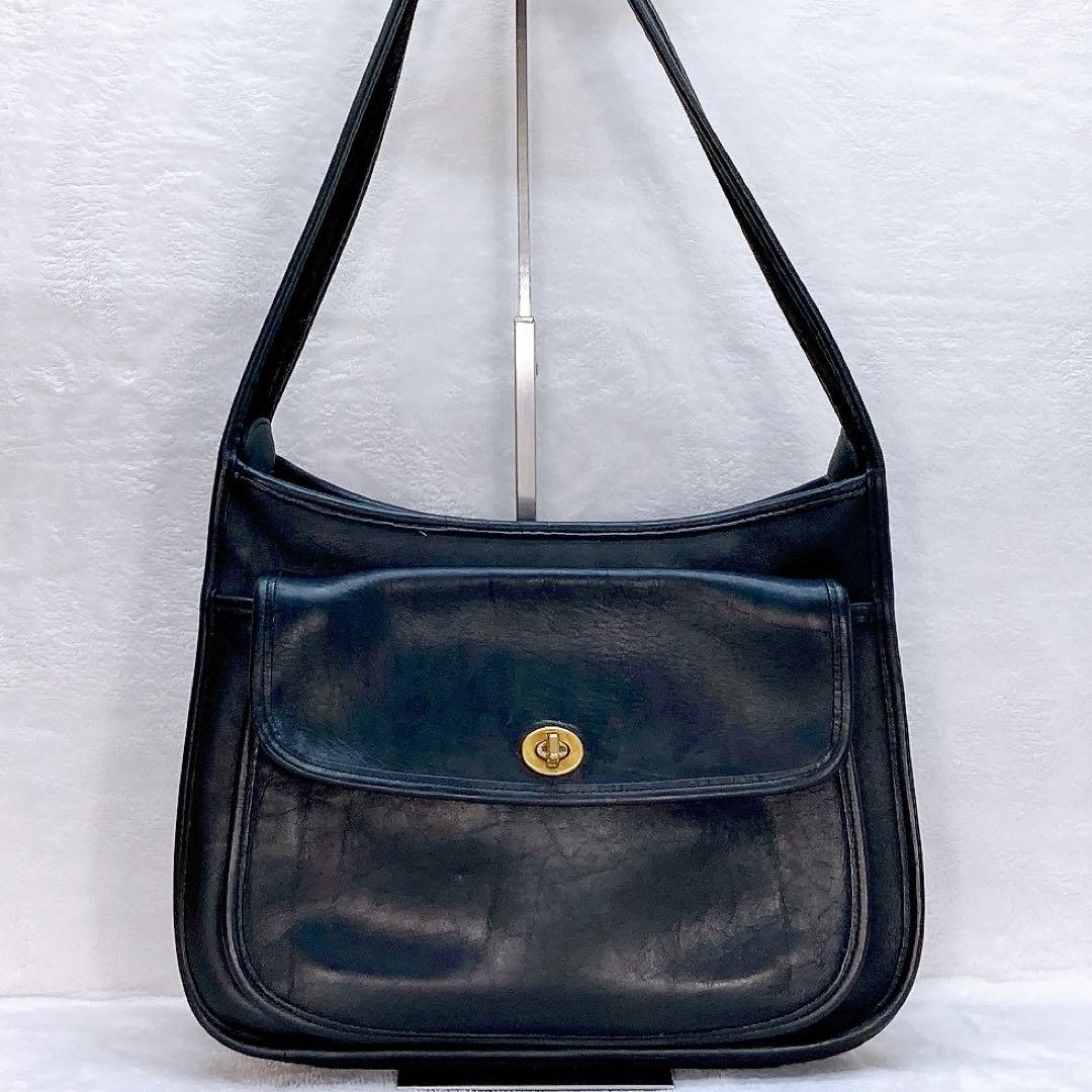 ✨美品✨COACH コーチ ターンロック エルゴ トートバッグ ブラック レザー