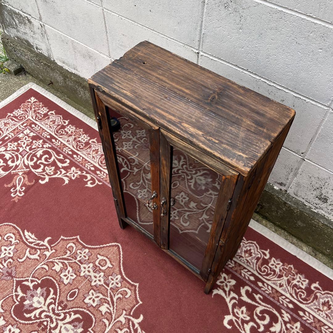 古材 木製キャビネット 整理棚 収納棚 アンティークデザイン 木製家具