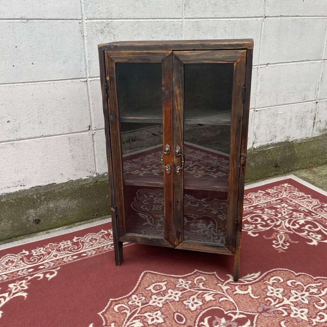 古材 木製キャビネット 整理棚 収納棚 アンティークデザイン 木製家具