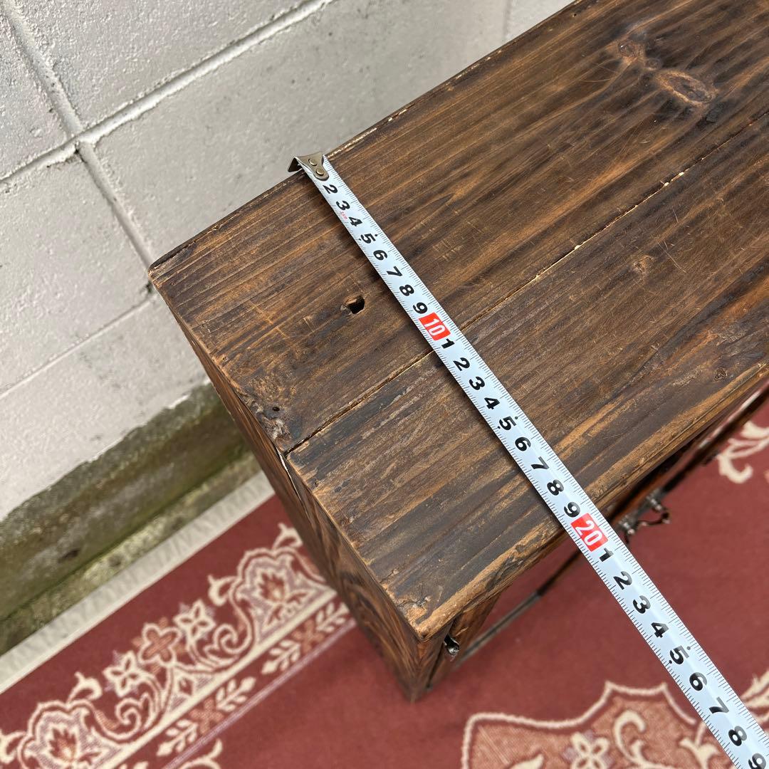 古材 木製キャビネット 整理棚 収納棚 アンティークデザイン 木製家具