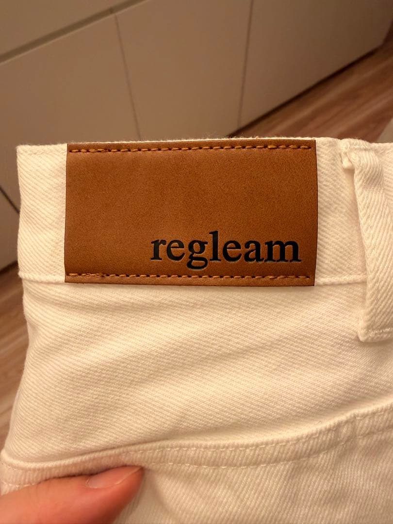 regleam カーブワイドデニム ホワイト