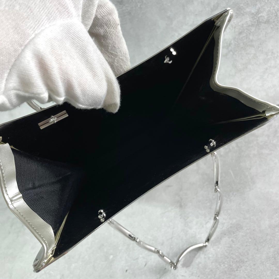 入手困難✨ ヨウジヤマモト ミラーバック ハンドバッグ ロゴ刻印 シルバー