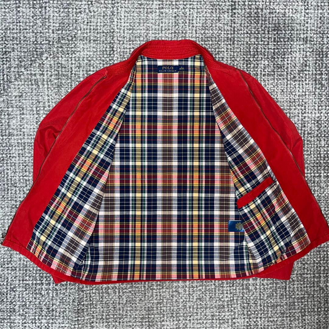 希少 赤 Polo Ralph Lauren スイングトップ 裏地 チェック