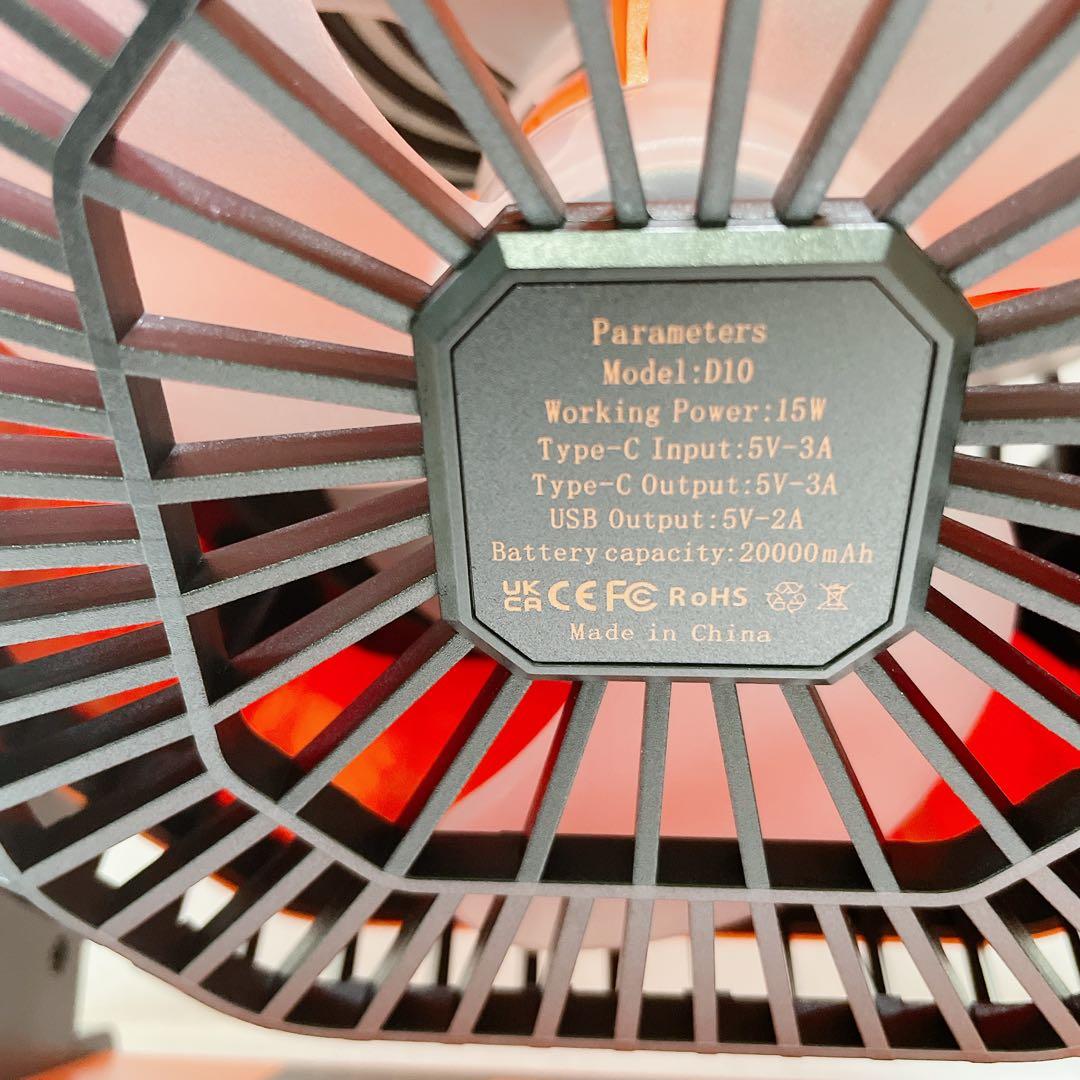 ✨新品未使用✨扇風機 キャンプ扇風機✨LEDライト付き✨吊り下げ 卓上 防災