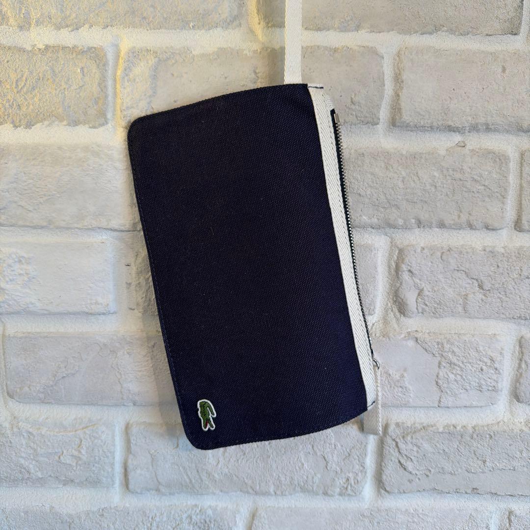 【美品】 LACOSTE/ラコステ キャンバス ラージ トートバッグ ポーチ付