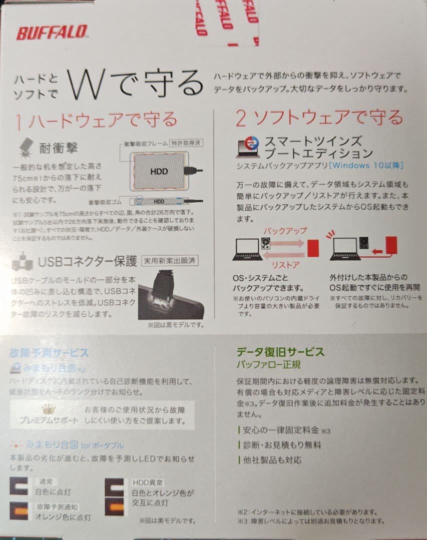 【投げ売り】BUFFALO ポータブルハードディスク 4TB