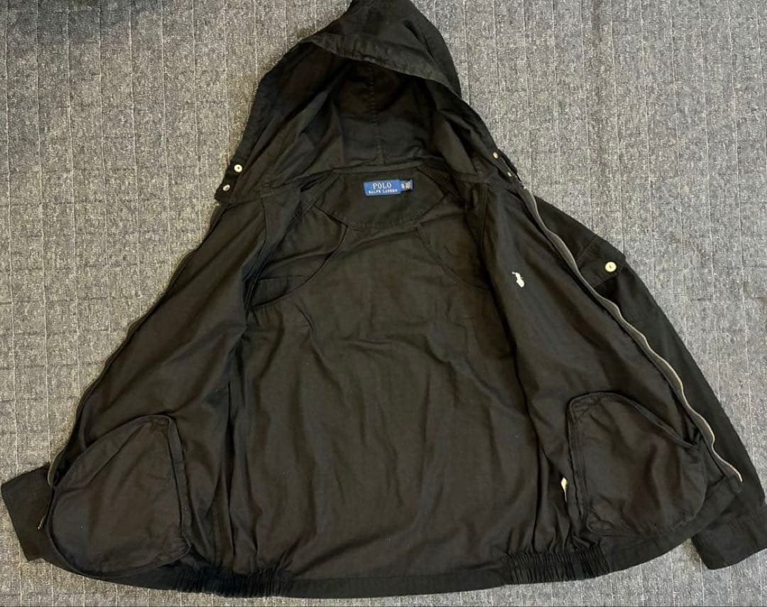 ラルフローレン フーデッド　ジップアップジャケット　ブラック　白ポニー　現行