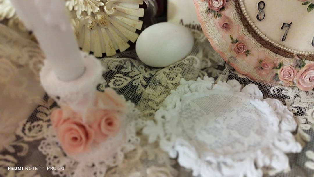 パウダーピンク♬デコレーション扉付きラック　トールペイント♬