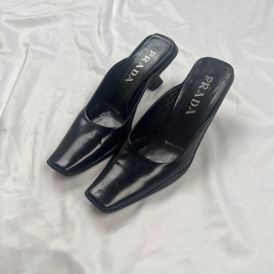 靴 Arcive PRADA leather mules black