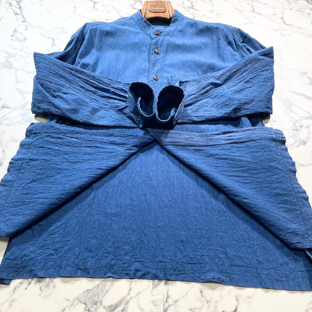 ✨プリーツ加工✨ISSEY MIYAKE MEN BIGシャツ インディゴ染め