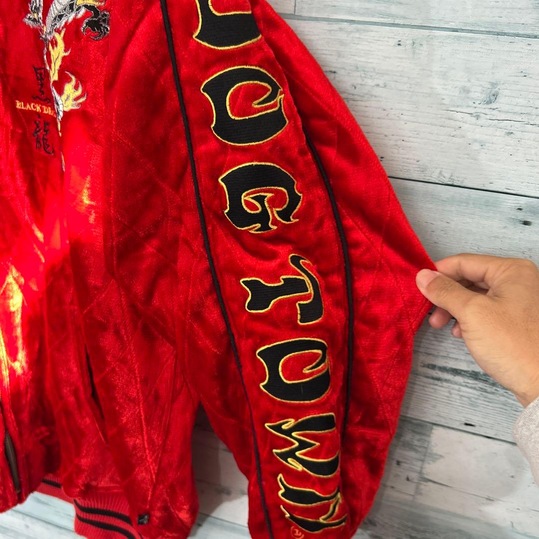 【豪華刺繍】DOGTOWN キルティング 中綿 ベロアジャケット XL