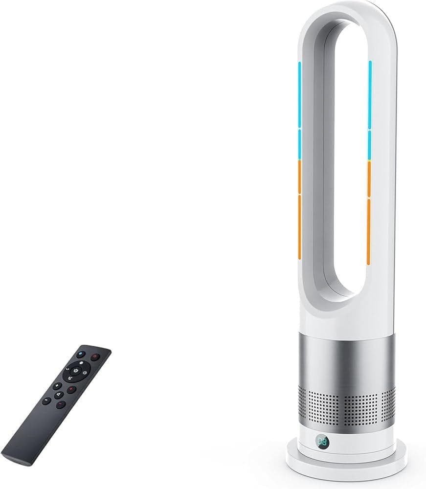 【2025新登場&冷暖兼用】タワーファン 100°左右首振り リモコン付