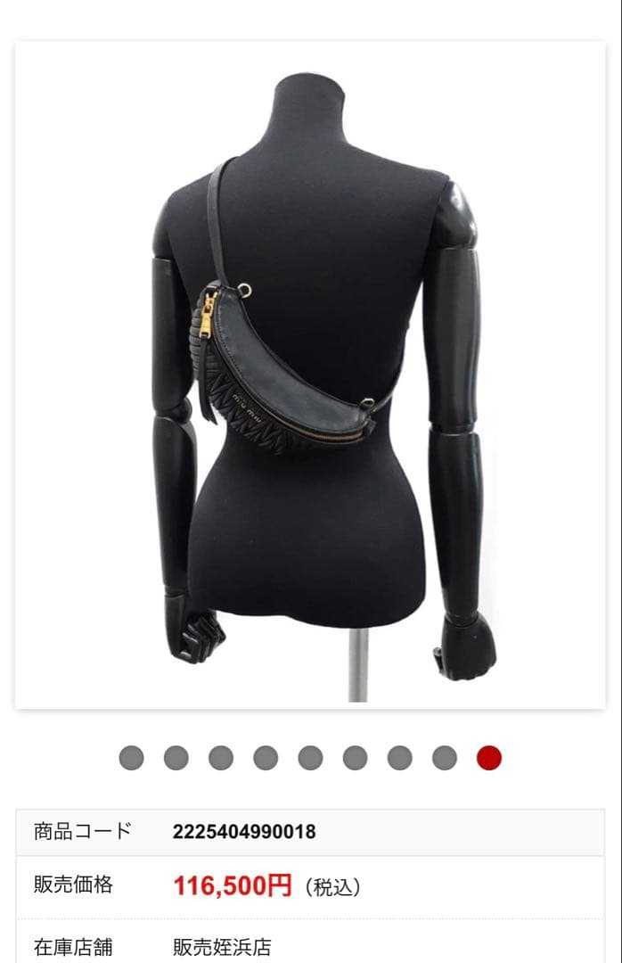 miu miu 2WAY ボディバッグ　ウエストポーチ　ファーバッグ