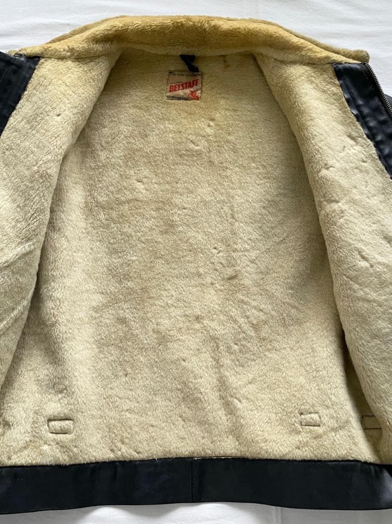 40s BELSTAFF ベルスタッフ PVC ボア ライダース ジャケット