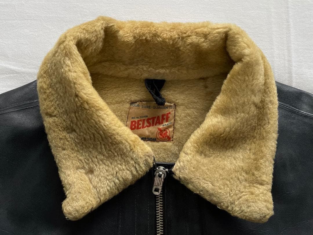 40s BELSTAFF ベルスタッフ PVC ボア ライダース ジャケット