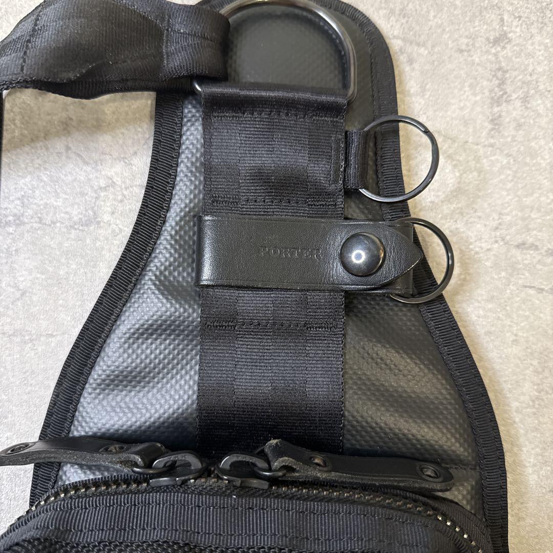 【美品】PORTER ポーター ヒート スリングバック ブラック ボディバック