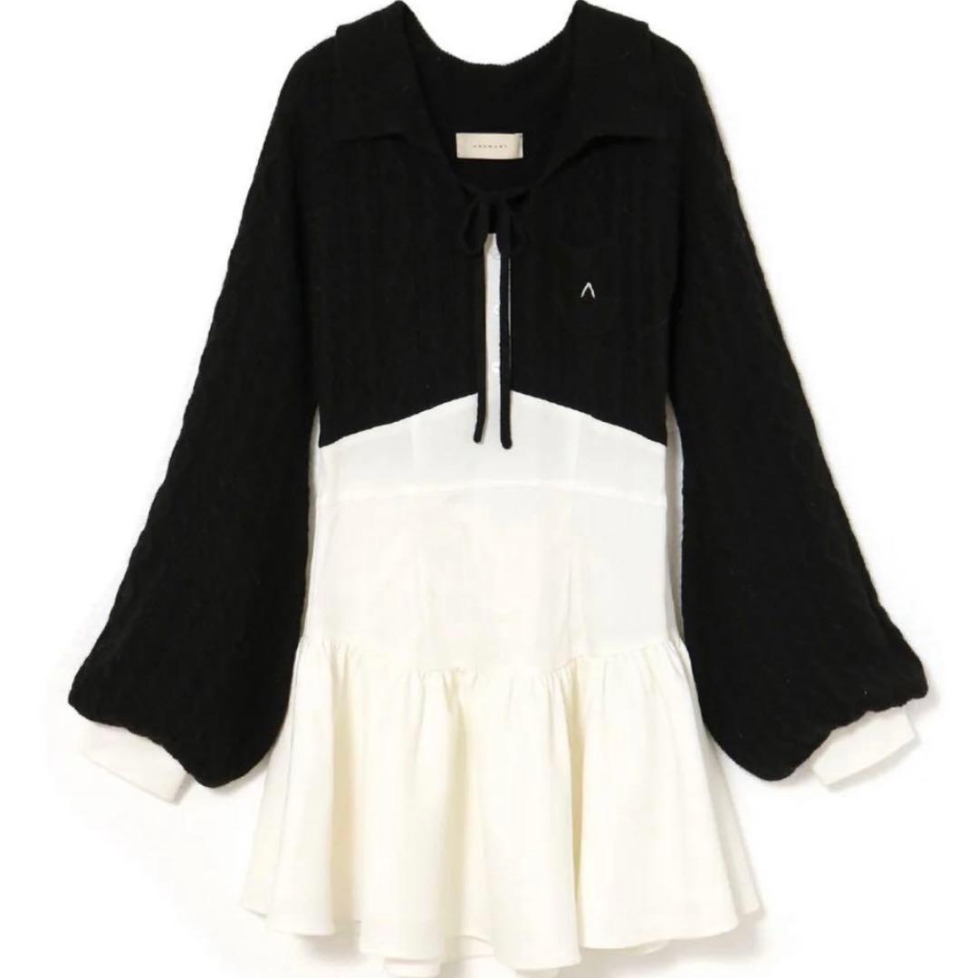 ANDMARY Tess blouse mini dress ブラック 黒