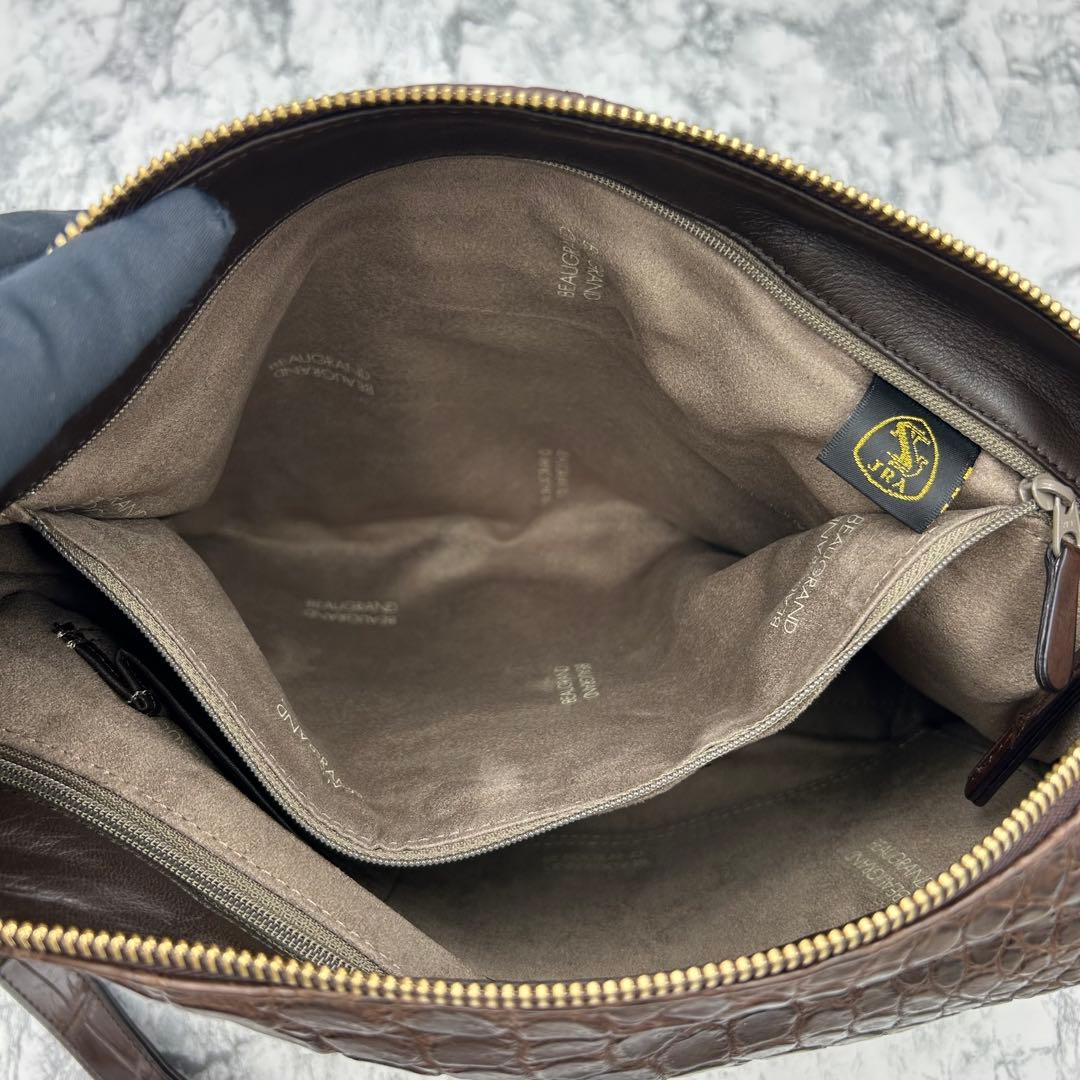 極美品✨ ボーグラン　ショルダーバッグ　2way クロコ本革　JRA