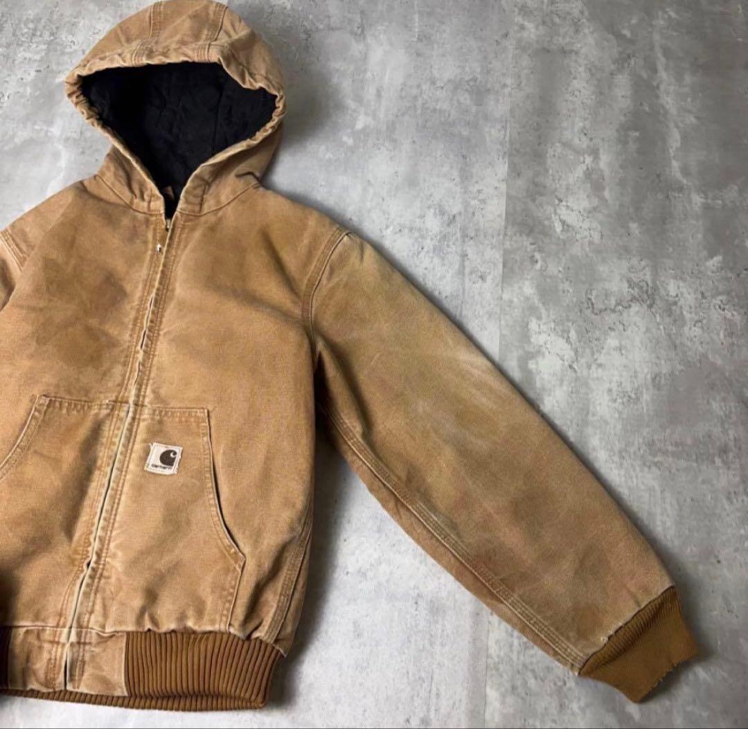 Carhartt カーハート ダック地 アクティブパーカー ブラウン KIDS