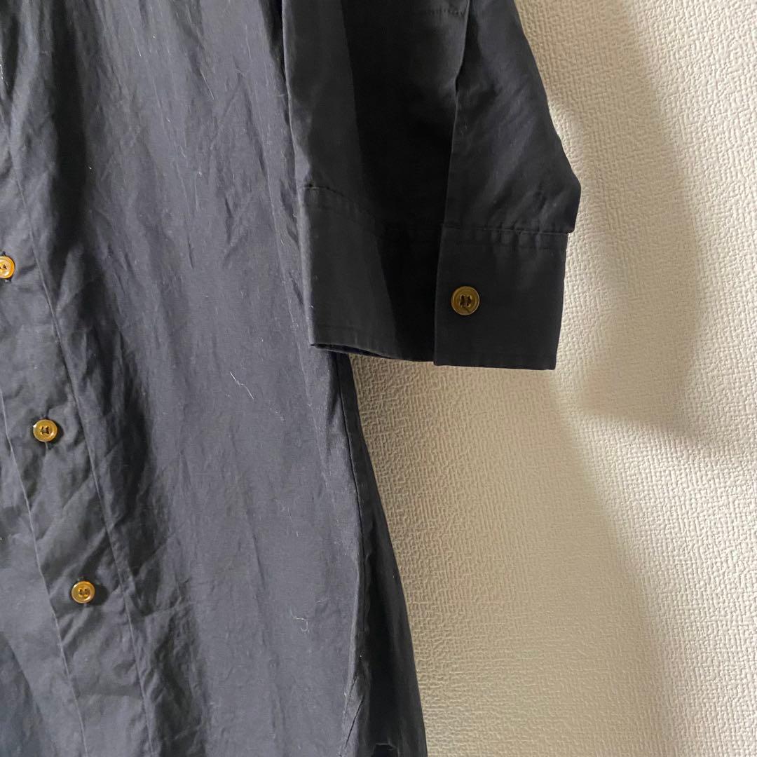 Vivienne Westwood オーブ刺繍　ブラック長袖シャツ 46 5分丈